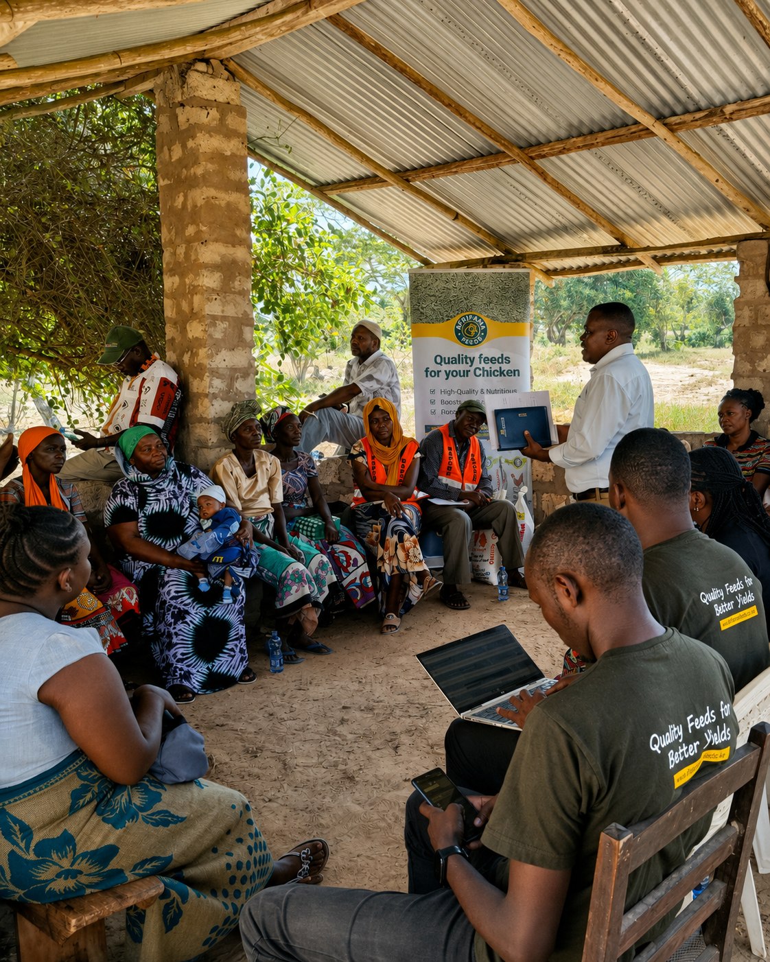 Afrifama team meeting with smallholder farmers in coastal Kenya