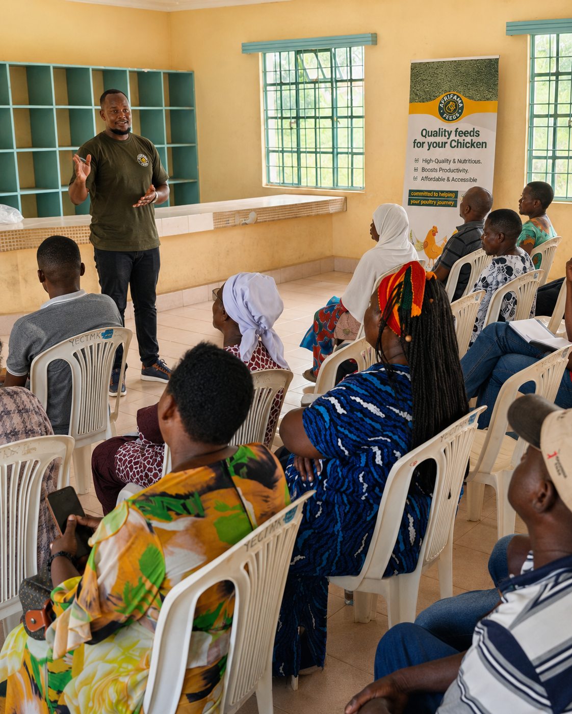 Hilary leading a farmer training session in coastal Kenya